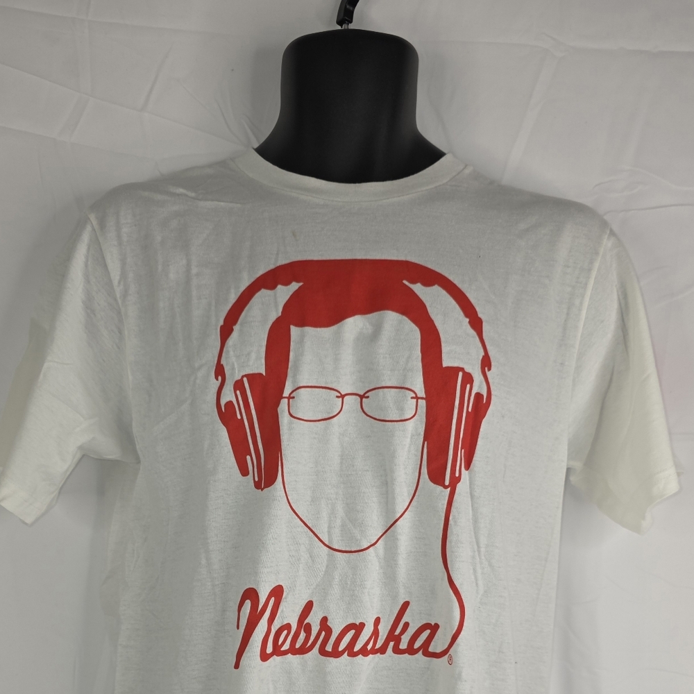 Adidas Nebraska White Red Graphic T-Shirt Size Small NWT CB-3271